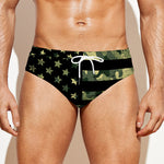 Camouflage American Flag Print Men's Swim Briefs