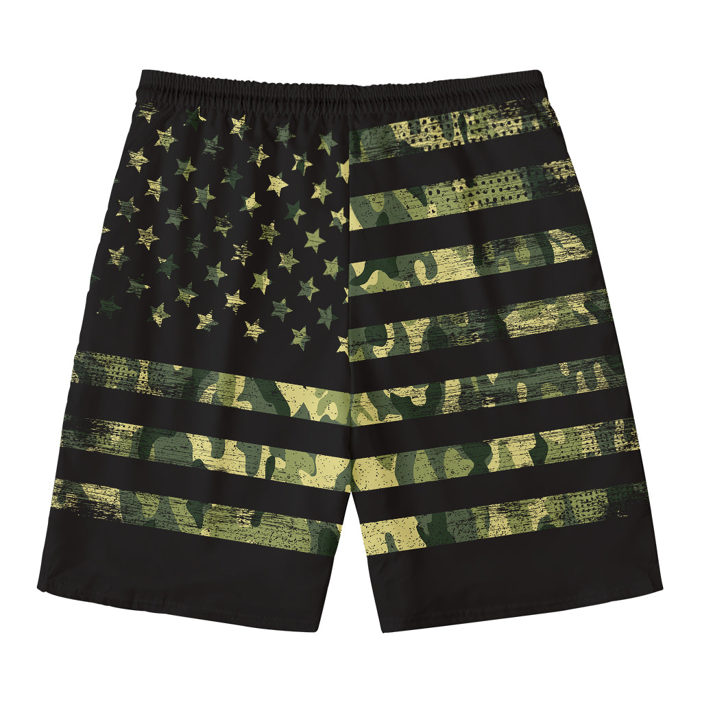 Camouflage American Flag Print Men's Swim Trunks