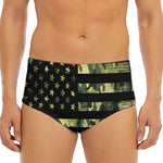 Camouflage American Flag Print Men's Triangle Swim Briefs