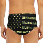 Camouflage American Flag Print Men's Triangle Swim Briefs