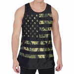 Camouflage American Flag Print Men's Velvet Tank Top