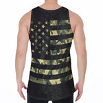 Camouflage American Flag Print Men's Velvet Tank Top