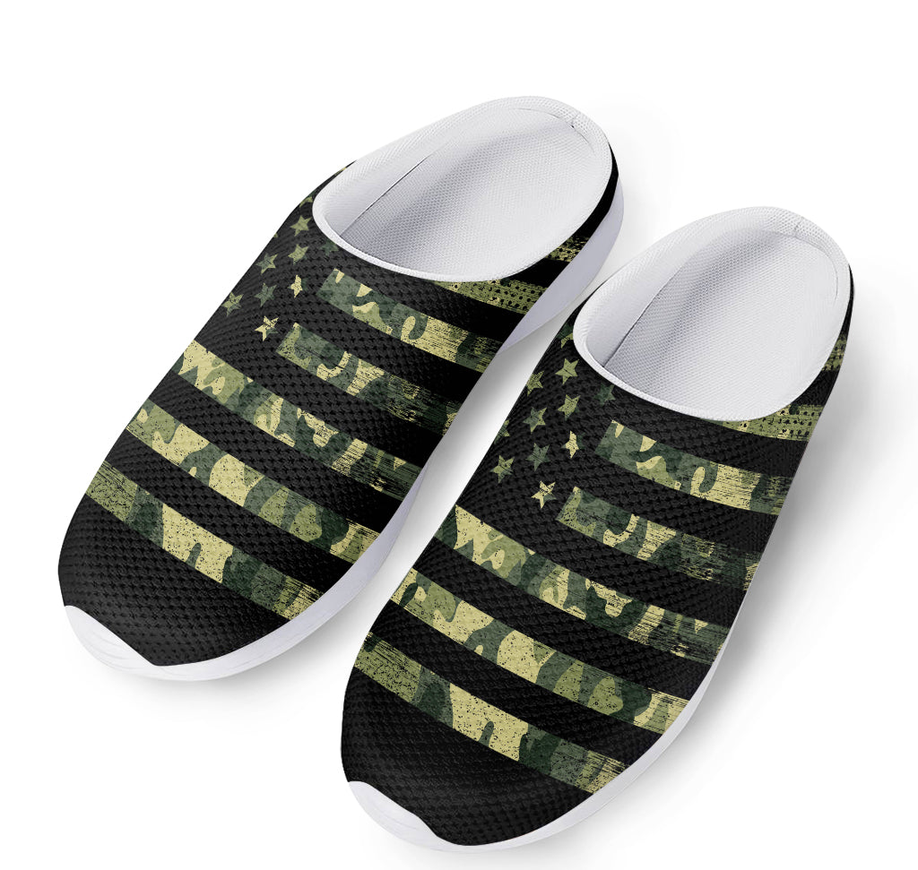 Camouflage American Flag Print Mesh Casual Shoes
