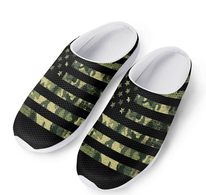 Camouflage American Flag Print Mesh Casual Shoes