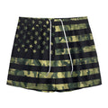 Camouflage American Flag Print Mesh Shorts