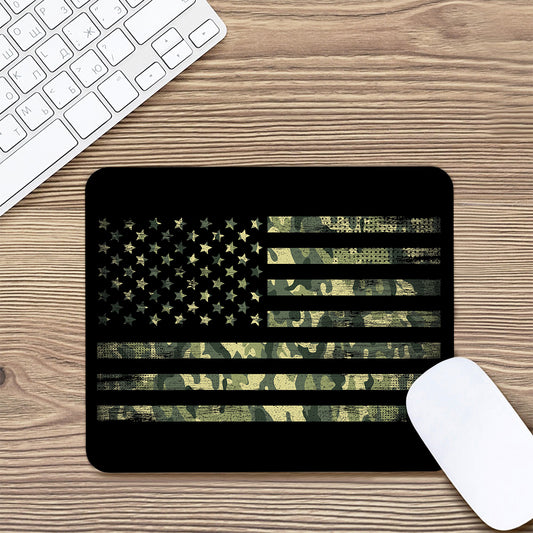 Camouflage American Flag Print Mouse Pad