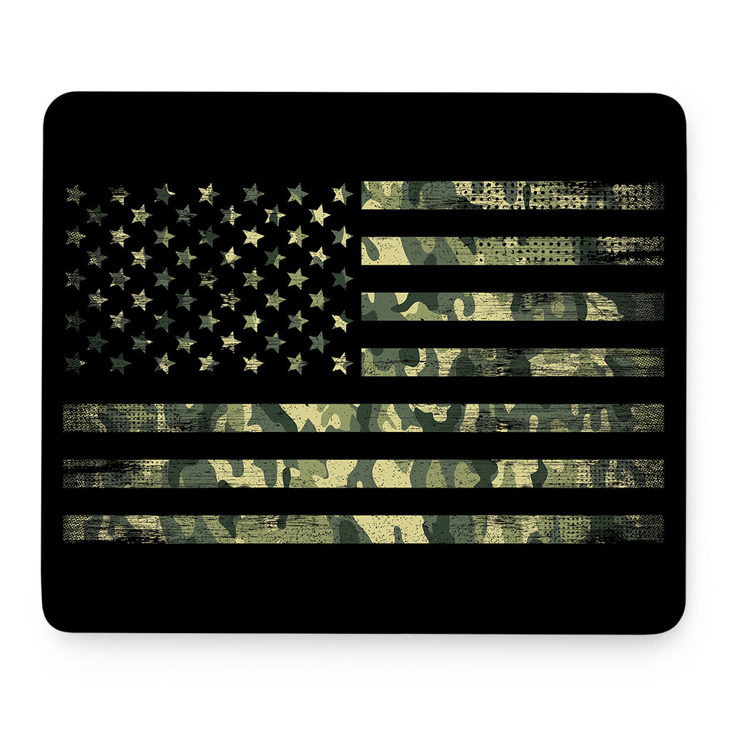 Camouflage American Flag Print Mouse Pad
