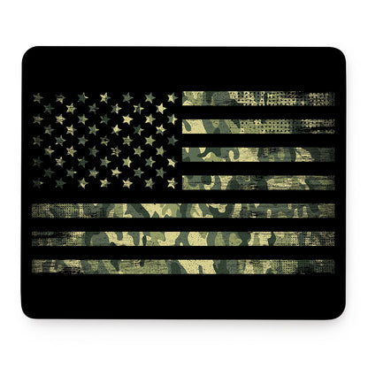 Camouflage American Flag Print Mouse Pad