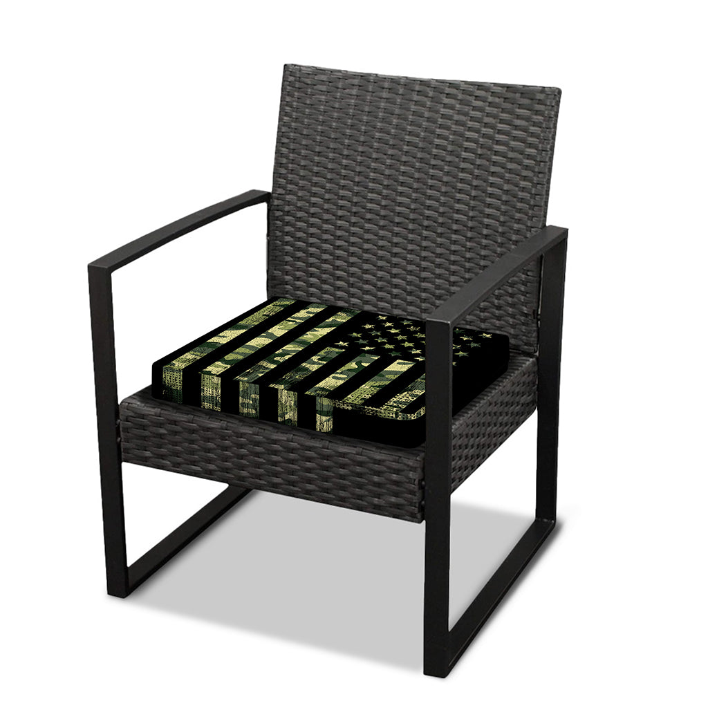 Camouflage American Flag Print Outdoor Seat Cushion Cover