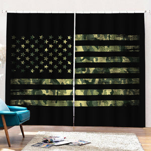 Camouflage American Flag Print Pencil Pleat Curtains