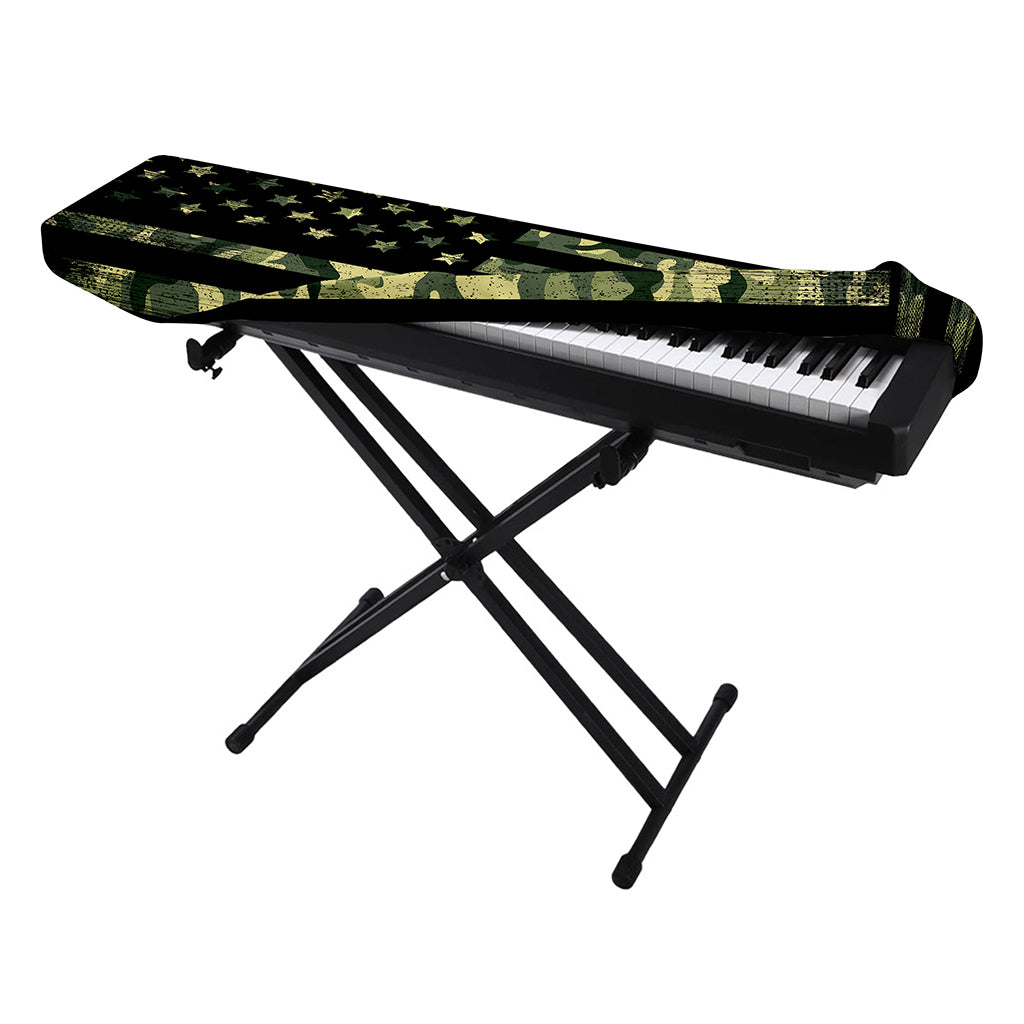 Camouflage American Flag Print Piano Keyboard Cover