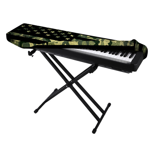 Camouflage American Flag Print Piano Keyboard Cover