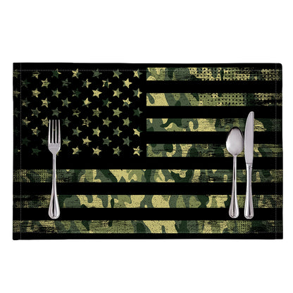 Camouflage American Flag Print Placemat