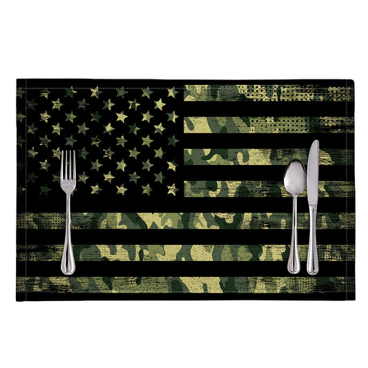 Camouflage American Flag Print Placemat
