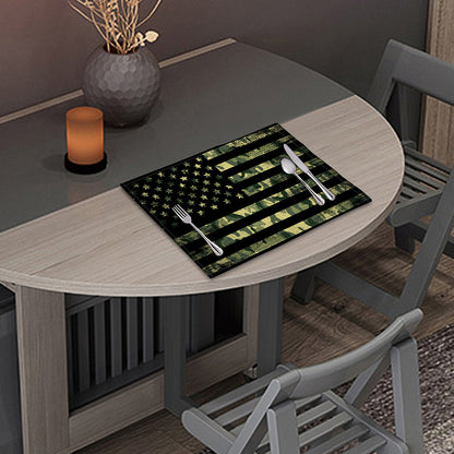 Camouflage American Flag Print Placemat