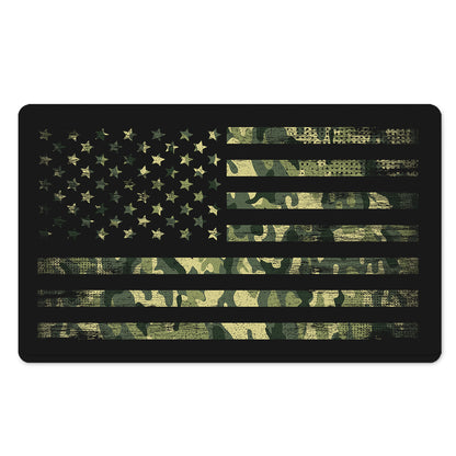 Camouflage American Flag Print Polyester Doormat