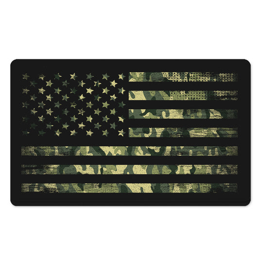 Camouflage American Flag Print Polyester Doormat