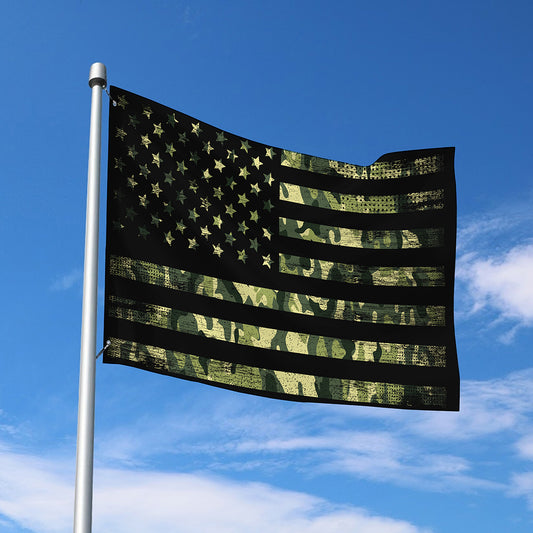 Camouflage American Flag Print Polyester Flag