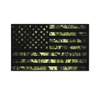 Camouflage American Flag Print Polyester Flag
