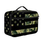 Camouflage American Flag Print Portable Lunch Bag