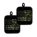 Camouflage American Flag Print Pot Holders