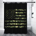 Camouflage American Flag Print Premium Shower Curtain