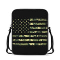 Camouflage American Flag Print Rectangular Crossbody Bag