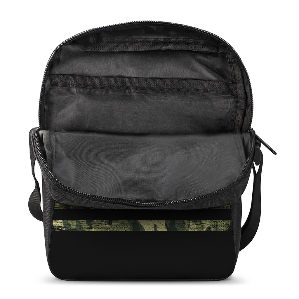 Camouflage American Flag Print Rectangular Crossbody Bag