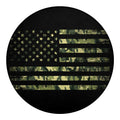 Camouflage American Flag Print Round Blanket