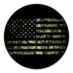 Camouflage American Flag Print Round Floor Mat