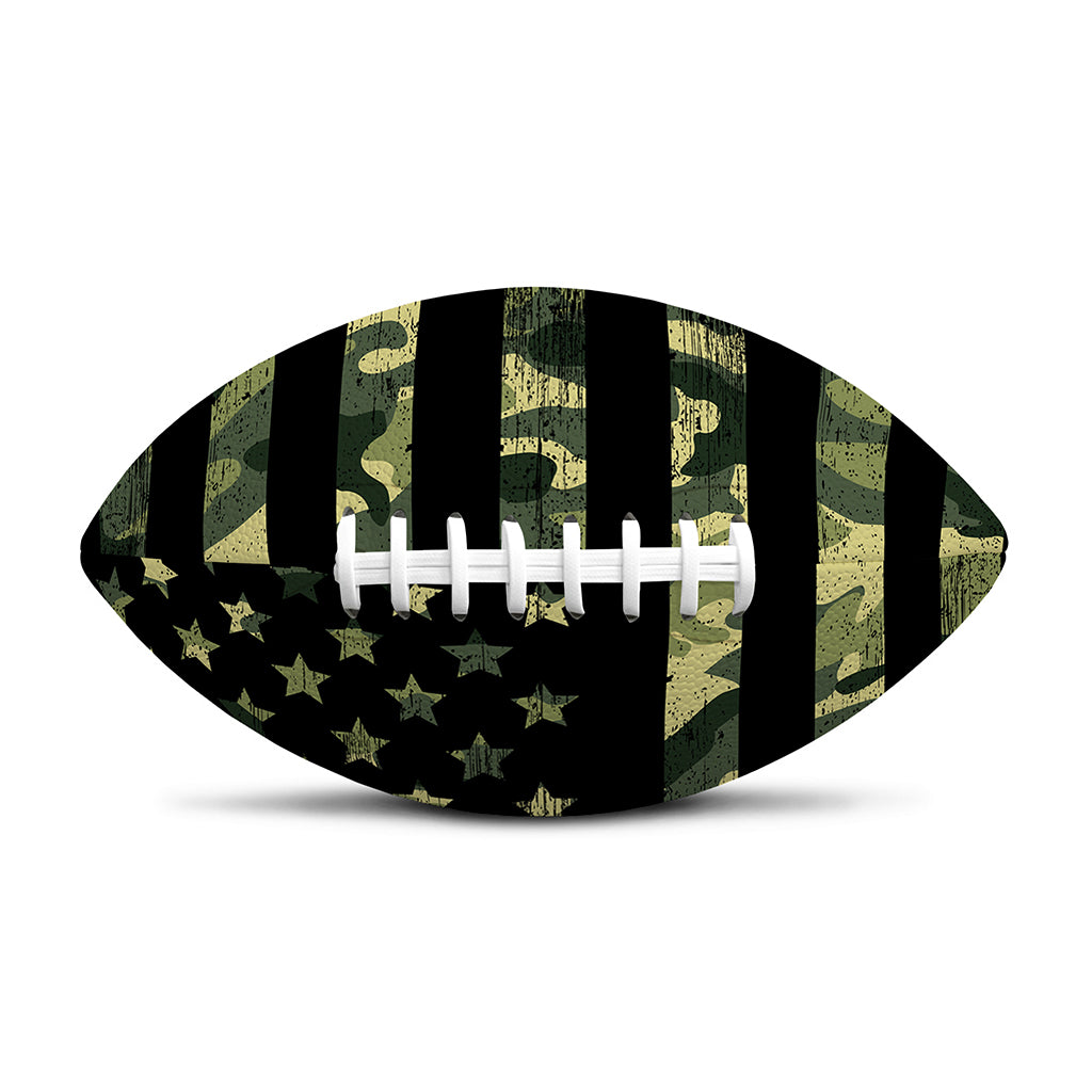 Camouflage American Flag Print Rugby Ball