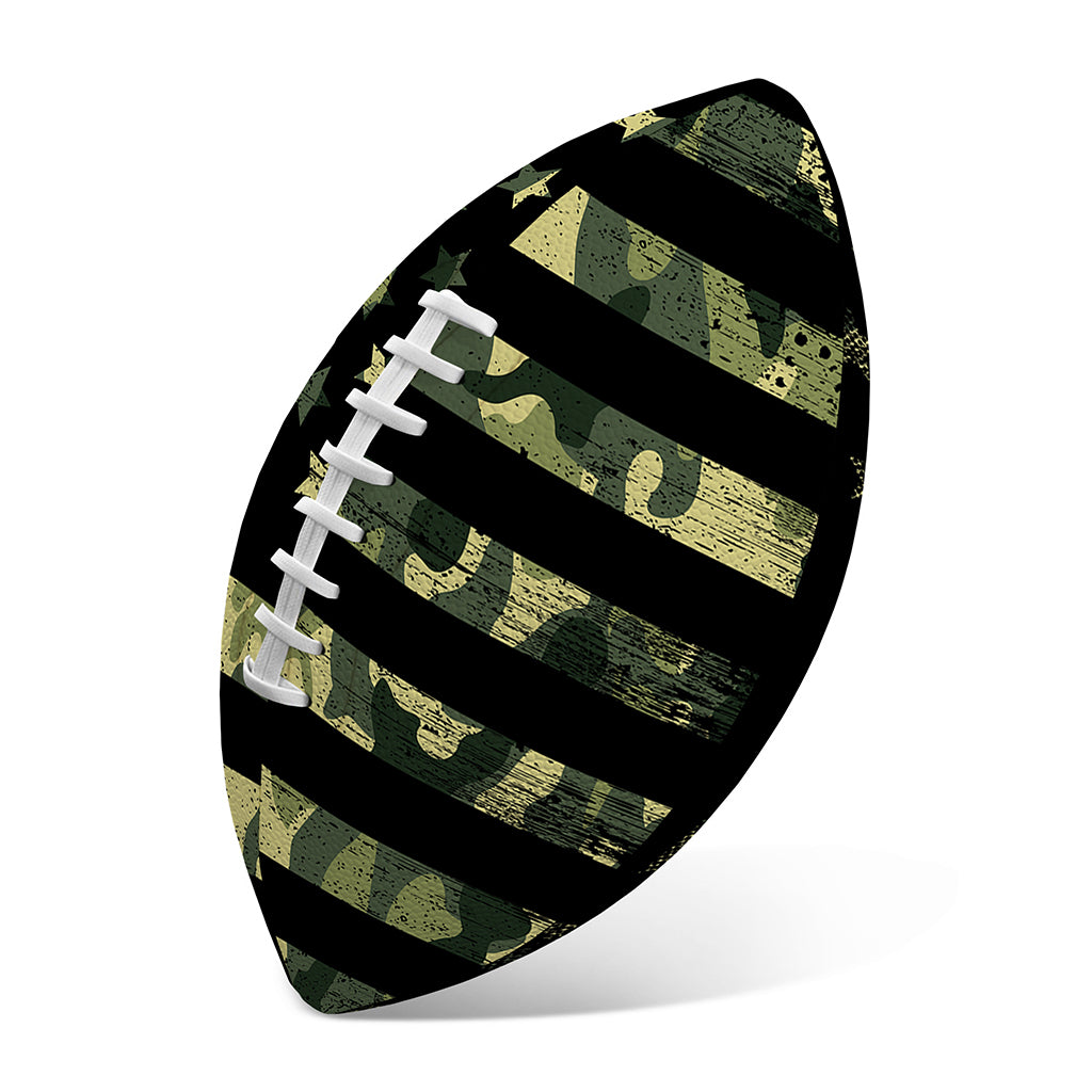 Camouflage American Flag Print Rugby Ball