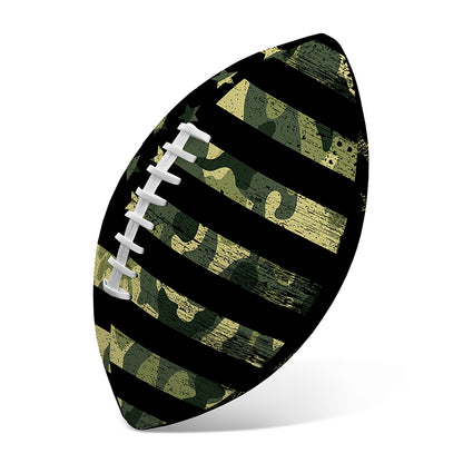 Camouflage American Flag Print Rugby Ball