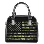 Camouflage American Flag Print Shoulder Handbag