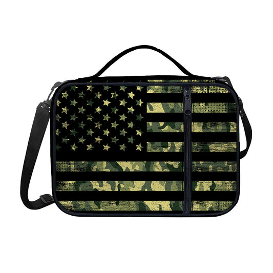 Camouflage American Flag Print Shoulder Strap Bible Bag