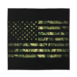 Camouflage American Flag Print Silk Bandana