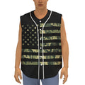 Camouflage American Flag Print Sleeveless Baseball Jersey