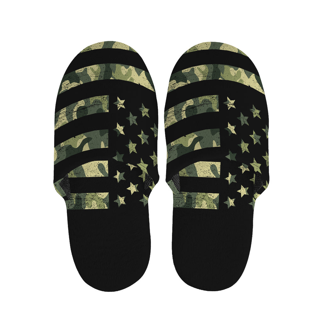 Camouflage American Flag Print Slippers