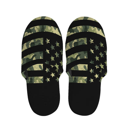Camouflage American Flag Print Slippers