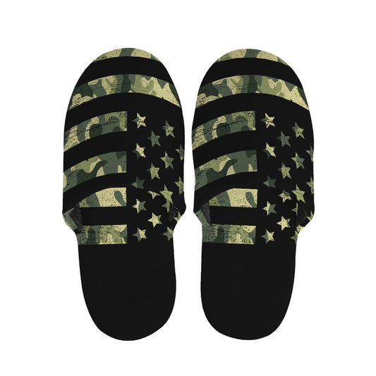 Camouflage American Flag Print Slippers