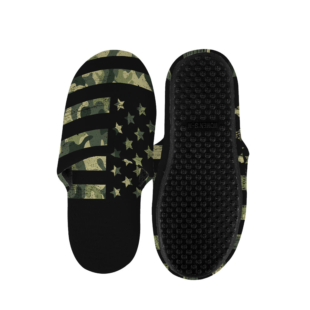 Camouflage American Flag Print Slippers