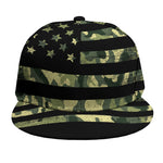 Camouflage American Flag Print Snapback Cap