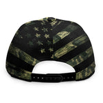 Camouflage American Flag Print Snapback Cap