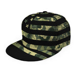 Camouflage American Flag Print Snapback Cap