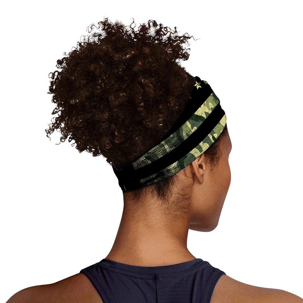 Camouflage American Flag Print Sports Headband
