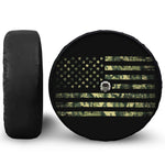 Camouflage American Flag Print Tire Cover With Camera Hole