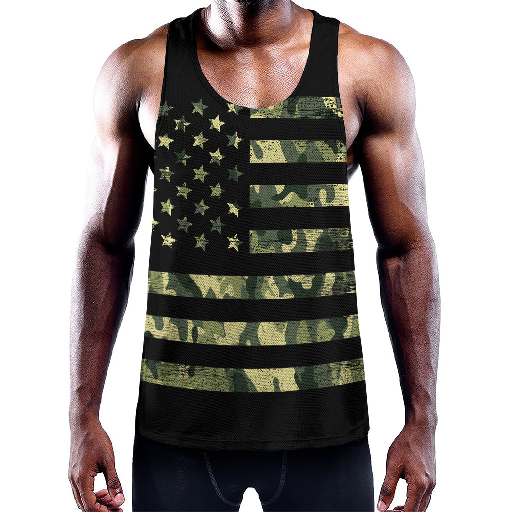 Camouflage American Flag Print Training Tank Top