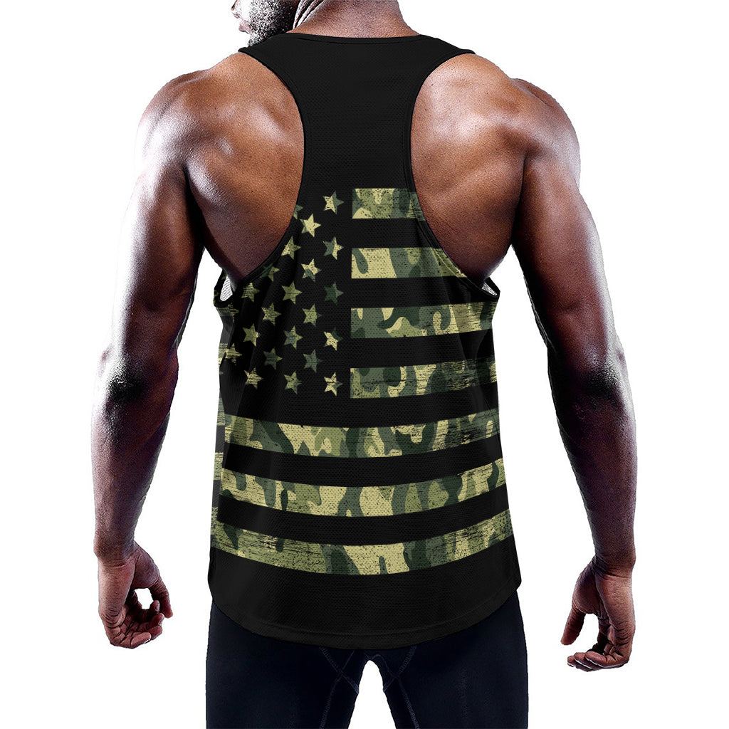 Camouflage American Flag Print Training Tank Top