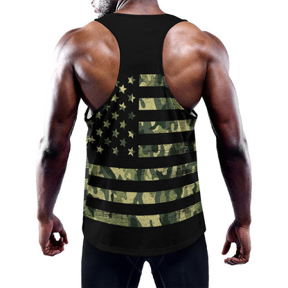 Camouflage American Flag Print Training Tank Top