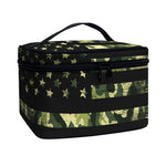 Camouflage American Flag Print Travel Makeup Bag